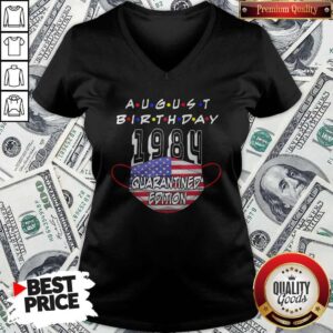 Alternative view of August Birthday 1984 Face Mask Quarantine Edition American Flag Shirt