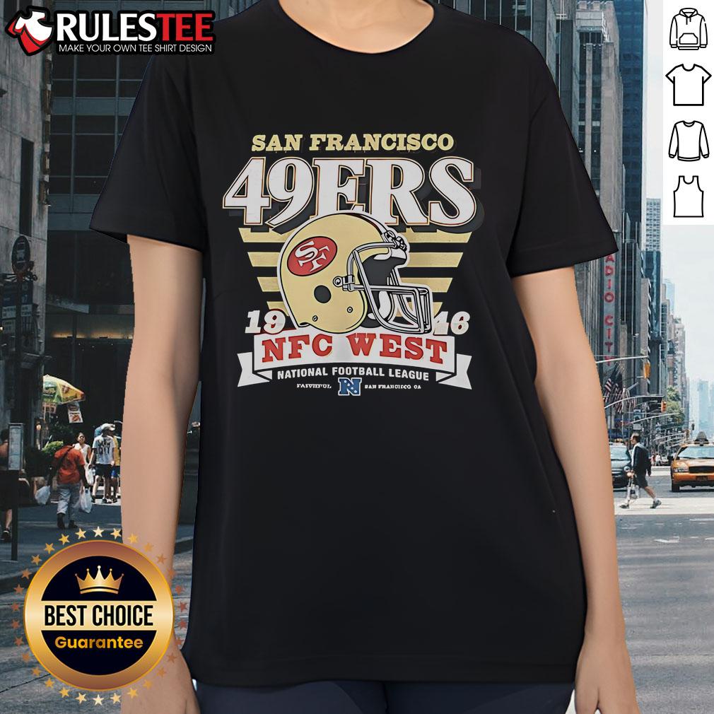 Official San Francisco 49ers NFC West 1946 Helmet T-Shirt - Image 3