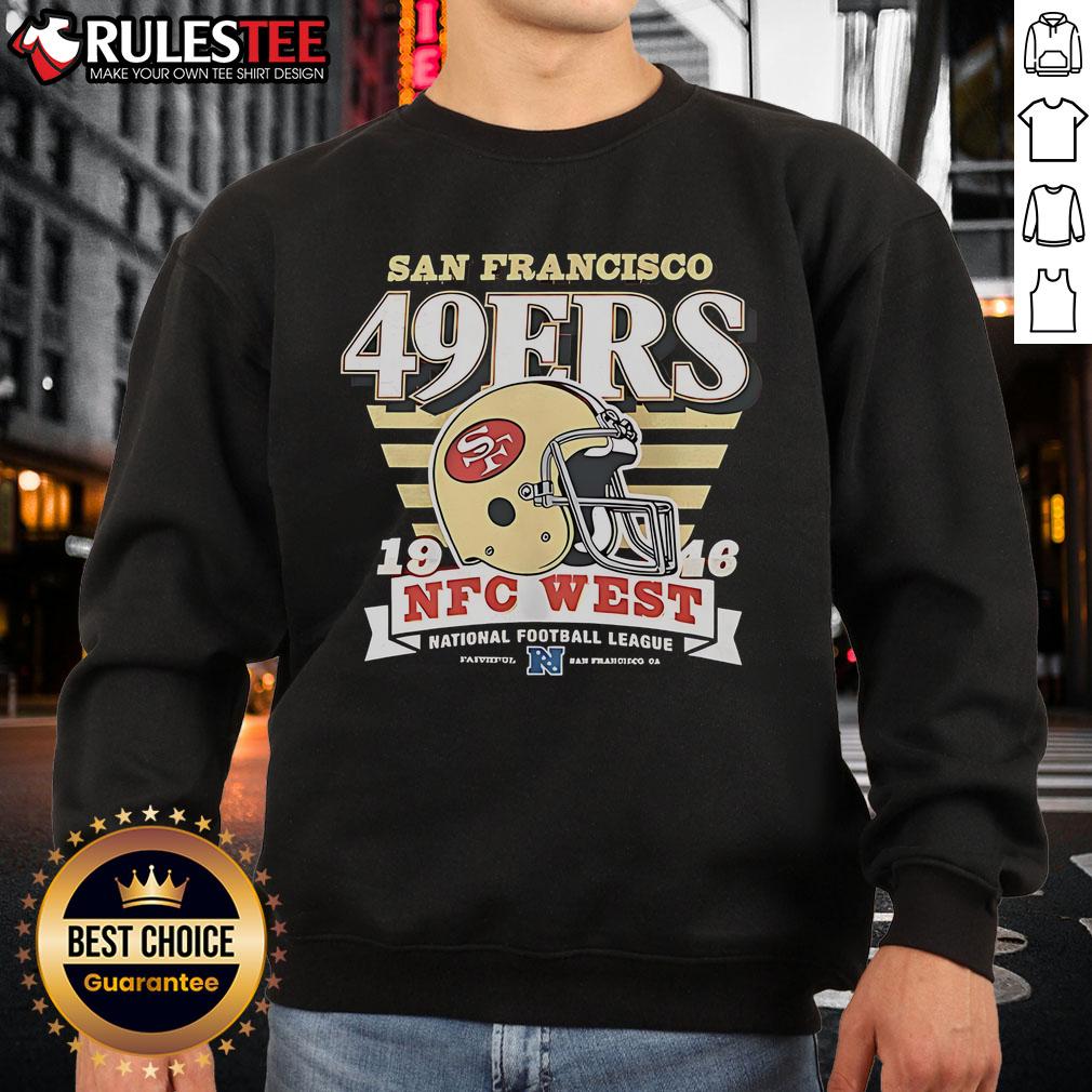 Official San Francisco 49ers NFC West 1946 Helmet T-Shirt - Image 5