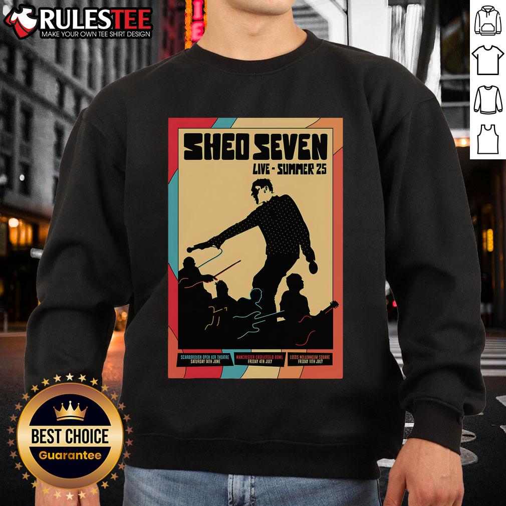 Official Shed Seven Live Summer 25 Poster T-Shirt - Image 5