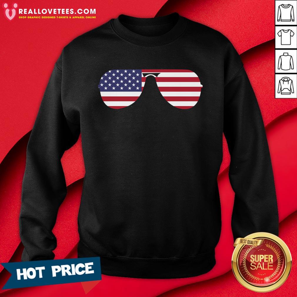 Nice Biden 46th Aviator Sunglasses Patriotic USA Flag Shirt - Image 4