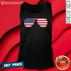 Alternative view of Nice Biden 46th Aviator Sunglasses Patriotic USA Flag Shirt
