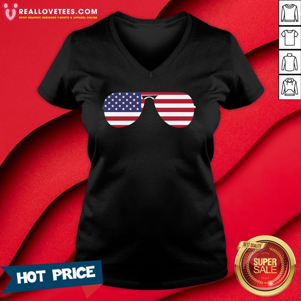 Nice Biden 46th Aviator Sunglasses Patriotic USA Flag Shirt - Image 3