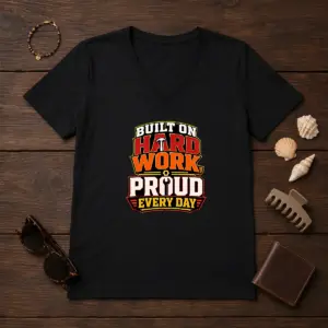 Alternative view of Original Hard Workers Celebrate Labour Day Typography Tee