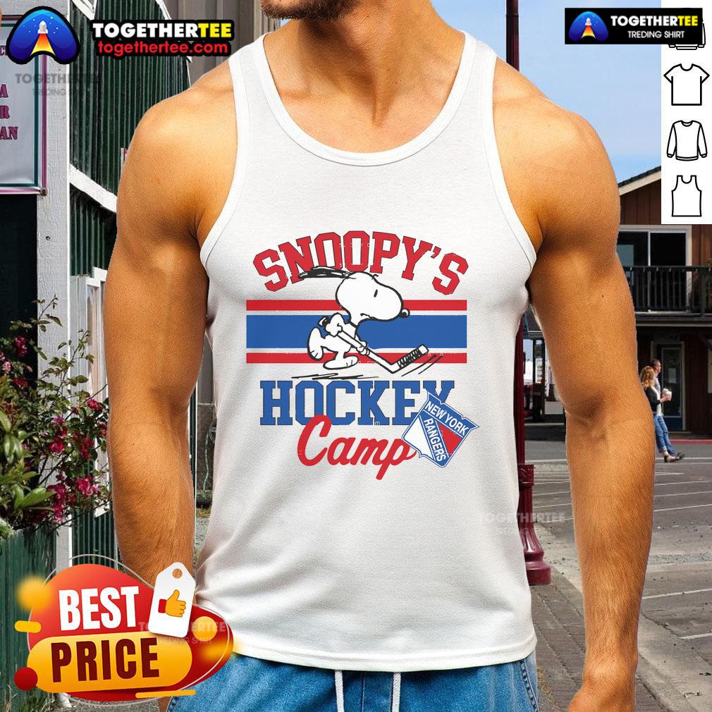 Good Snoopy New York Rangers Snoopy's Hockey Camp Snoopy NHL All Teams T-Shirt - Image 4