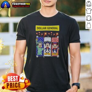 Pretty Dollar General Mickey Mouse Patriotic Characters Shirt