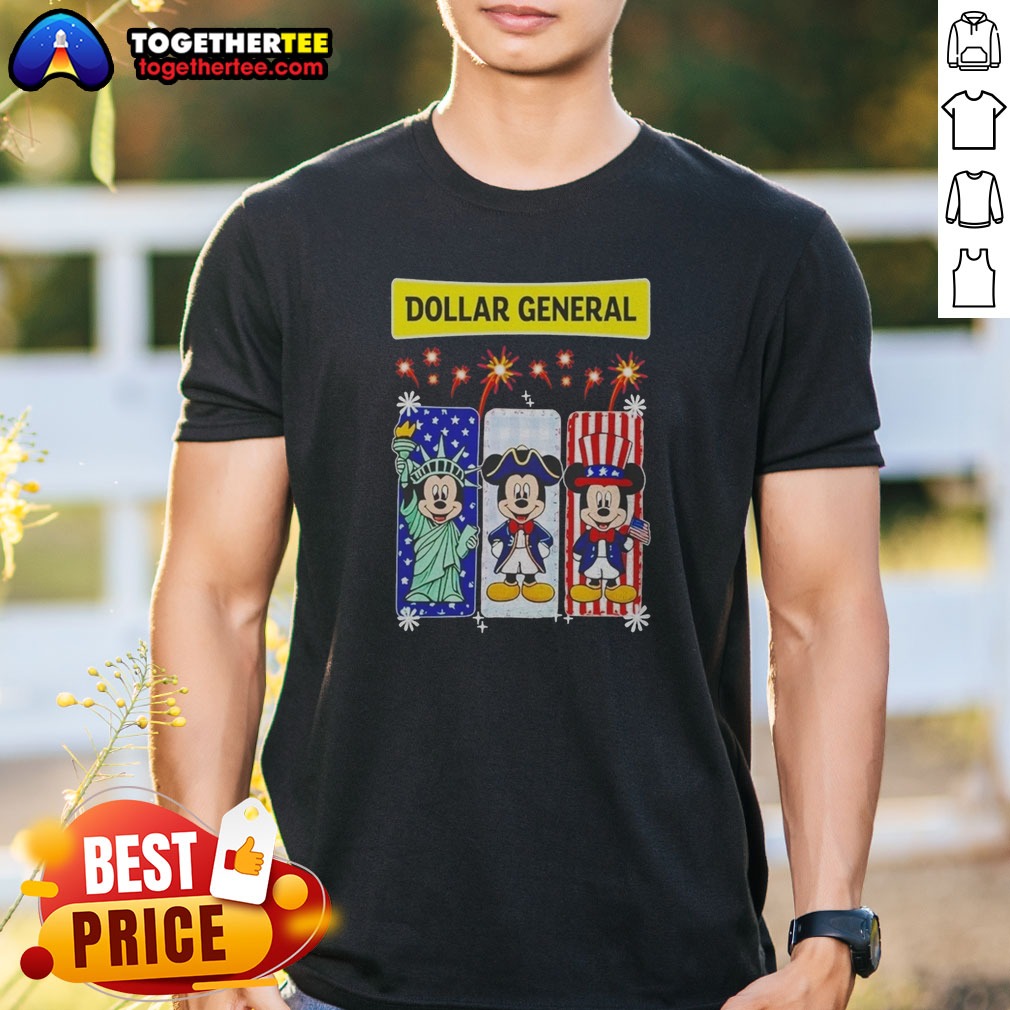 Pretty Dollar General Mickey Mouse Patriotic Characters Shirt