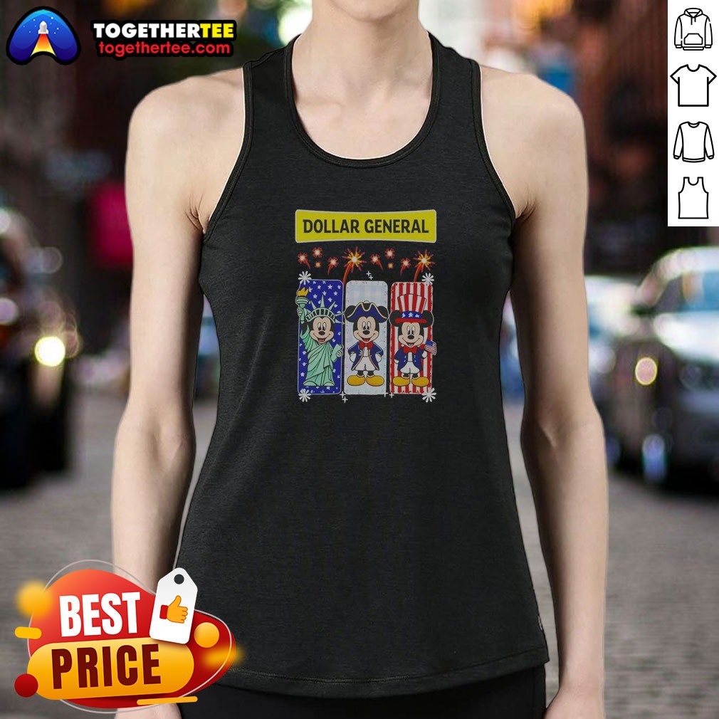Pretty Dollar General Mickey Mouse Patriotic Characters Shirt - Image 5