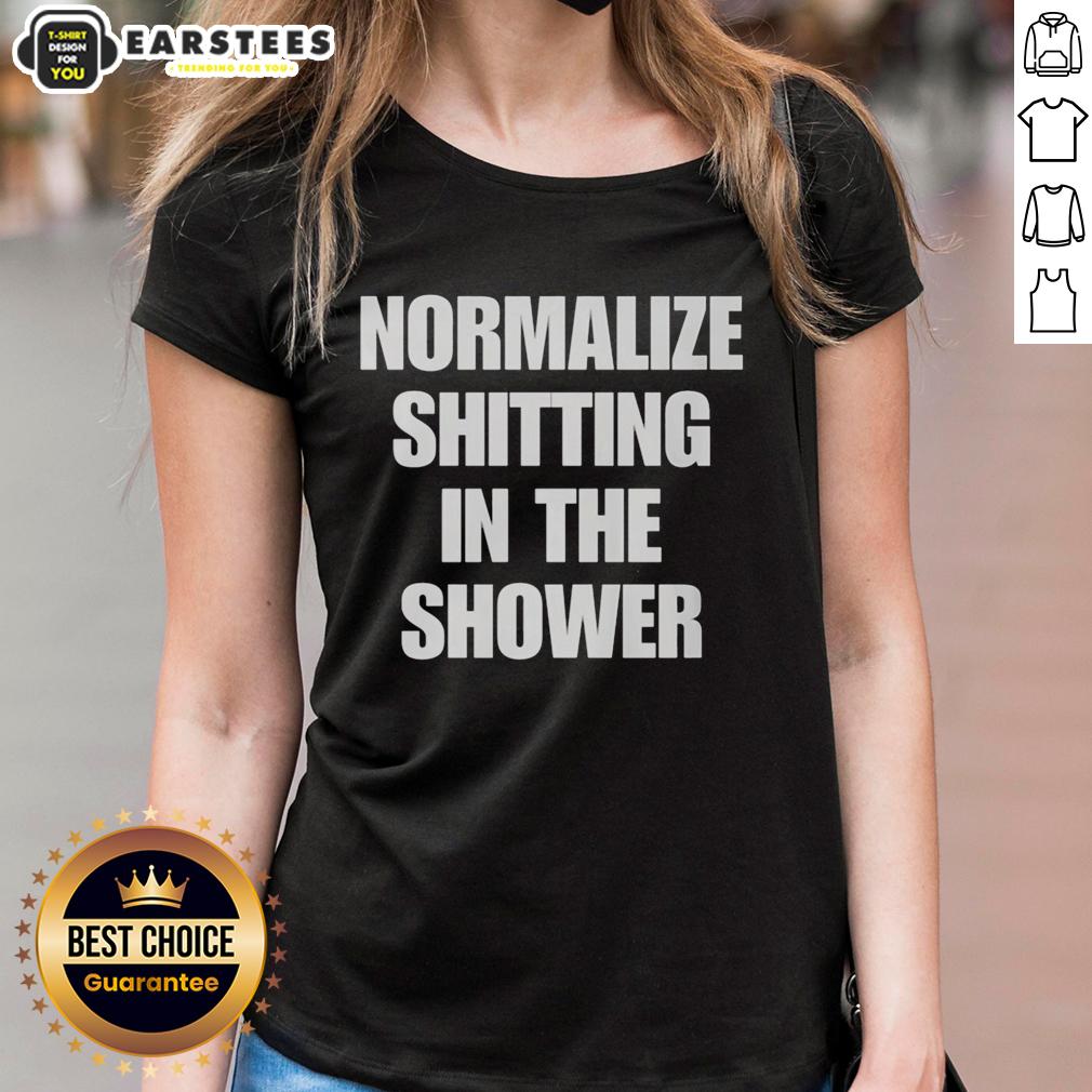 Funny Normalize Shitting In The Shower T-Shirt - Image 3