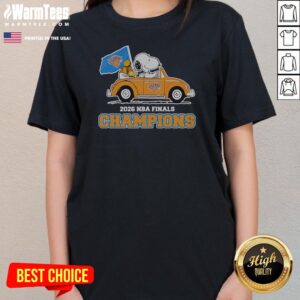 Alternative view of Original Snoopy And Woodstock New York Knicks 2026 NBA Finals Champions Shirt