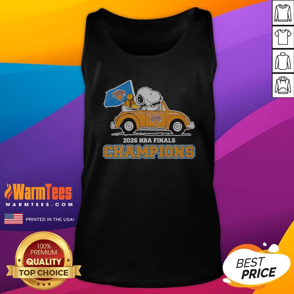 Original Snoopy And Woodstock New York Knicks 2026 NBA Finals Champions Shirt - Image 5