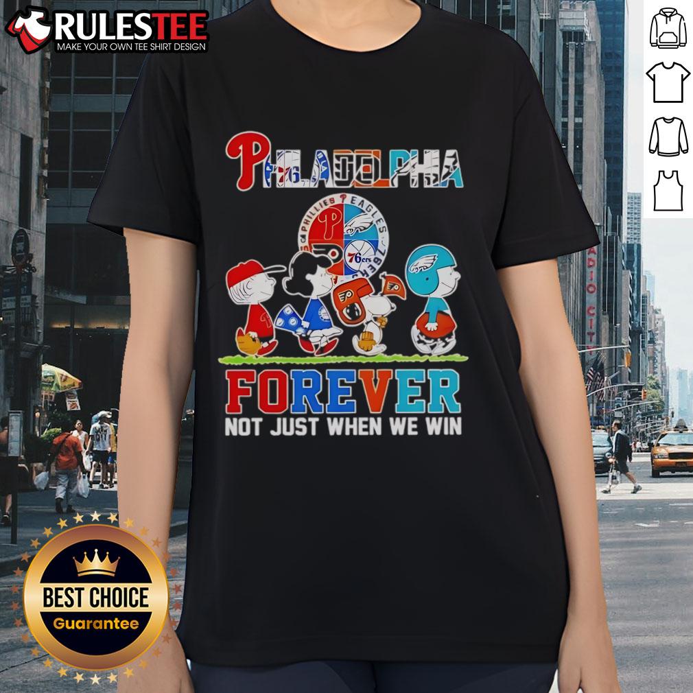 Good The Peanuts Philadelphia Sport Teams Logo Forever Not Just When We Win T-Shirt - Image 3