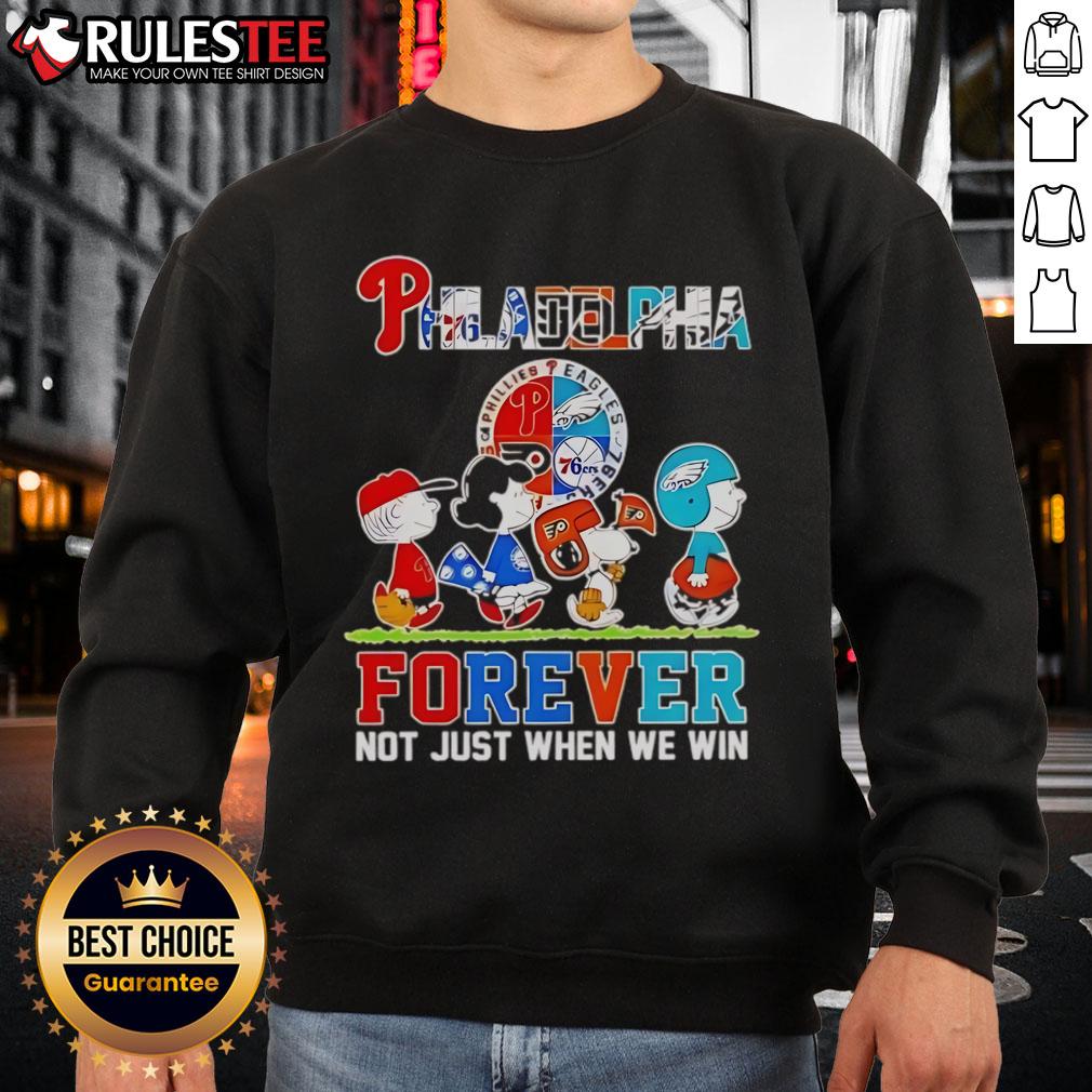 Good The Peanuts Philadelphia Sport Teams Logo Forever Not Just When We Win T-Shirt - Image 5