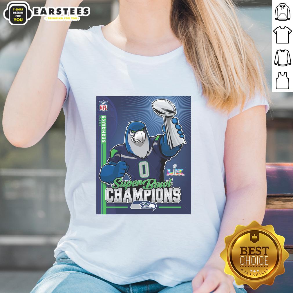 Nice Seahawks Super Bowl Champs Mascot Trophy T-Shirt - Image 3