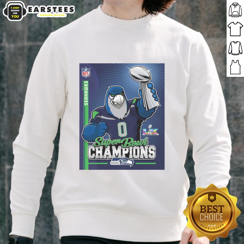 Nice Seahawks Super Bowl Champs Mascot Trophy T-Shirt - Image 5