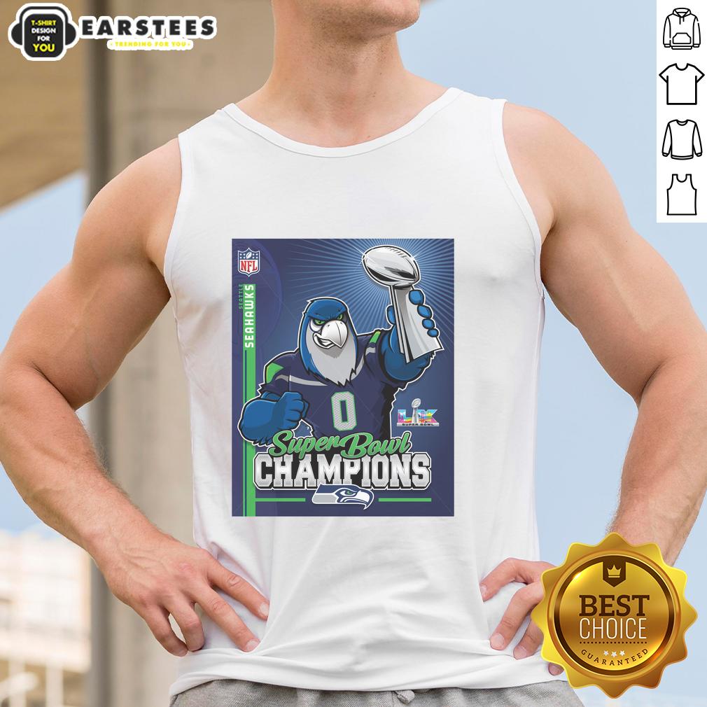 Nice Seahawks Super Bowl Champs Mascot Trophy T-Shirt - Image 4
