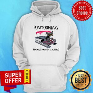 Alternative view of Official Pontooning Cat Because Muder Is Wrong Shirt