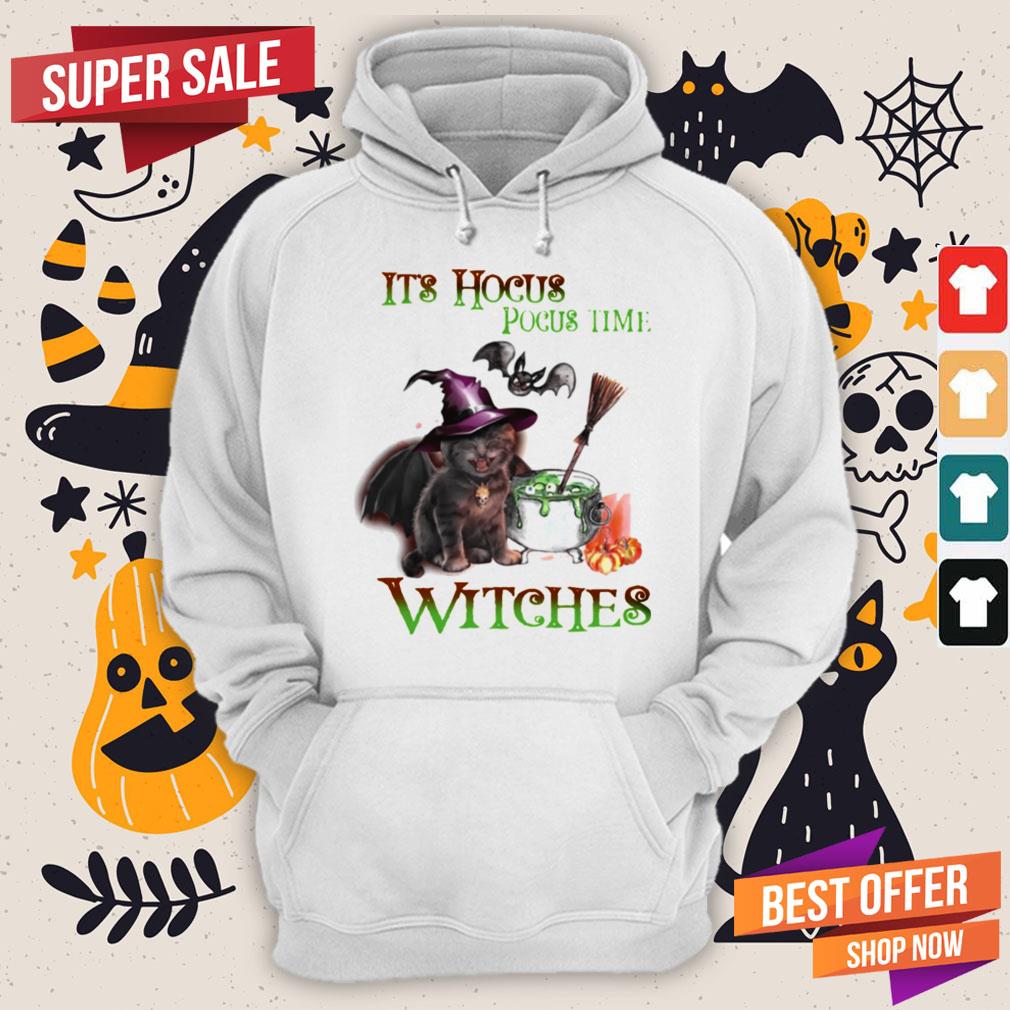 Cat Its Hocus Pocus Time Witch Halloween Shirt - Image 5