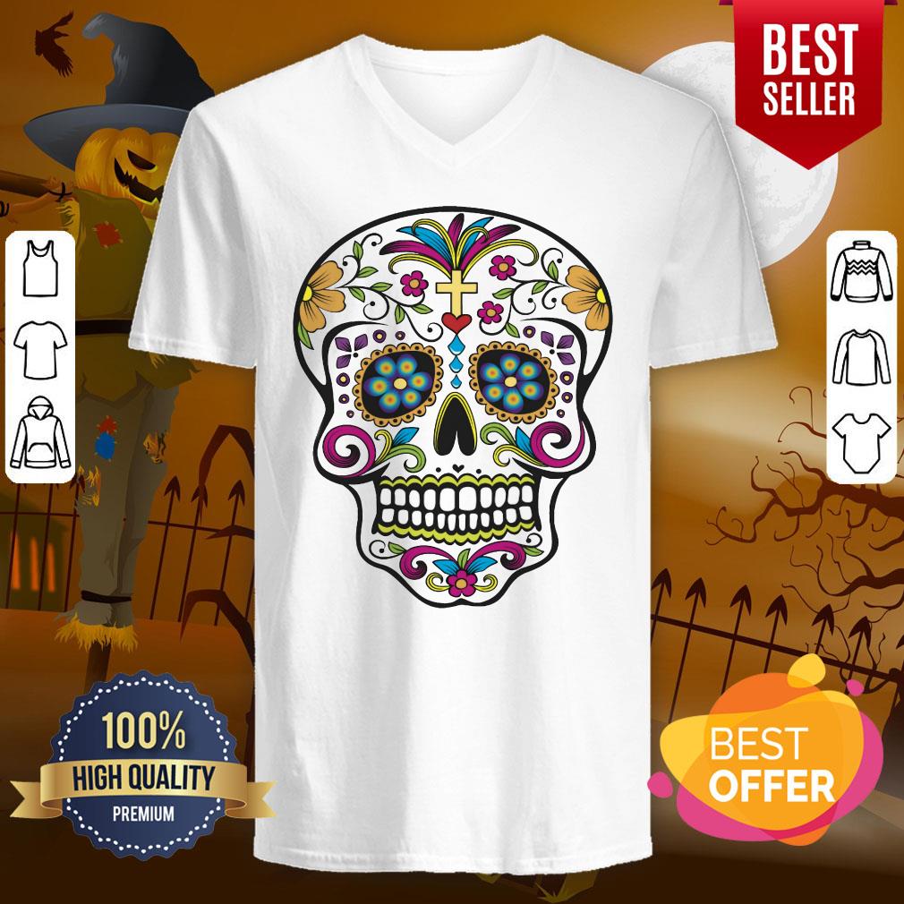 Sugar Skull Dia De Los Muertos Day Of The Dead Shirt - Image 2