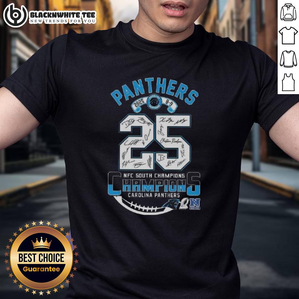 Good 2025 8-9 NFC South Division Champions Carolina Panthers All Signatures T-Shirt