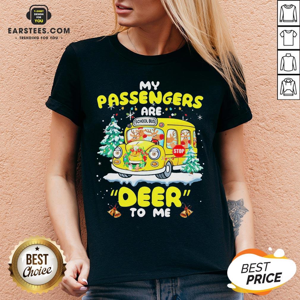 Hot Reindeers My Passengers Are School Bus Deer To Me Christmas Shirt - Image 3