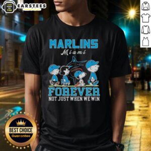 Awesome Snoopy And Charlie Brown Miami Marlins Baseball Forever Not Just When We Win T-Shirt