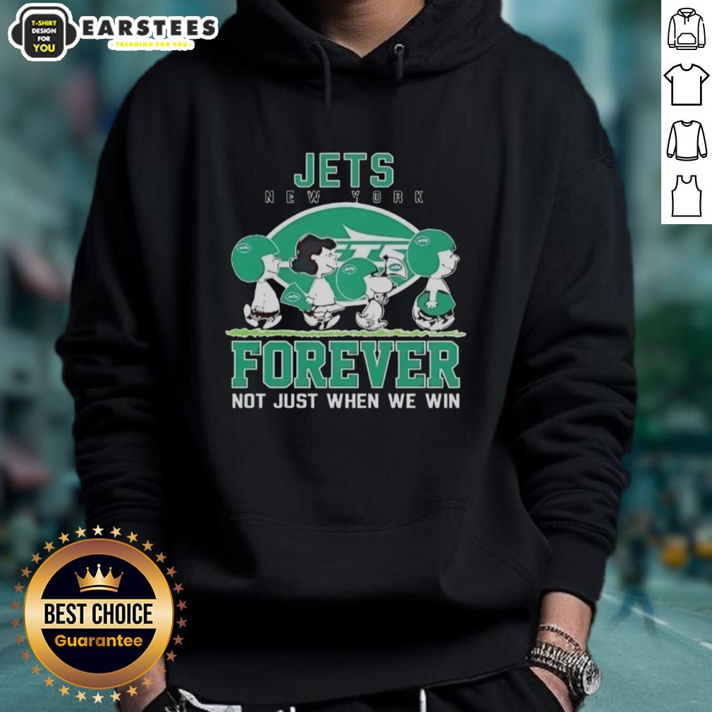 Awesome Snoopy And Charlie Brown New York Jets Forever Not Just When We Win T-Shirt - Image 2