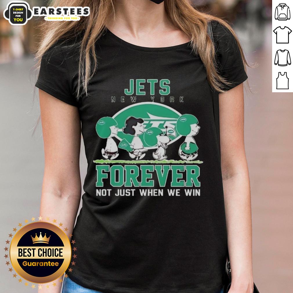 Awesome Snoopy And Charlie Brown New York Jets Forever Not Just When We Win T-Shirt - Image 3