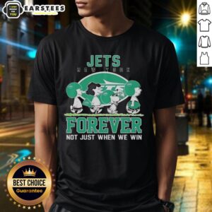 Awesome Snoopy And Charlie Brown New York Jets Forever Not Just When We Win T-Shirt