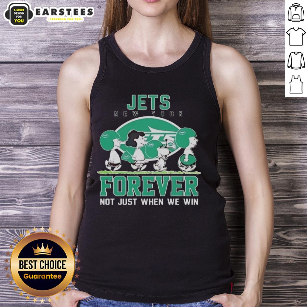 Awesome Snoopy And Charlie Brown New York Jets Forever Not Just When We Win T-Shirt - Image 4