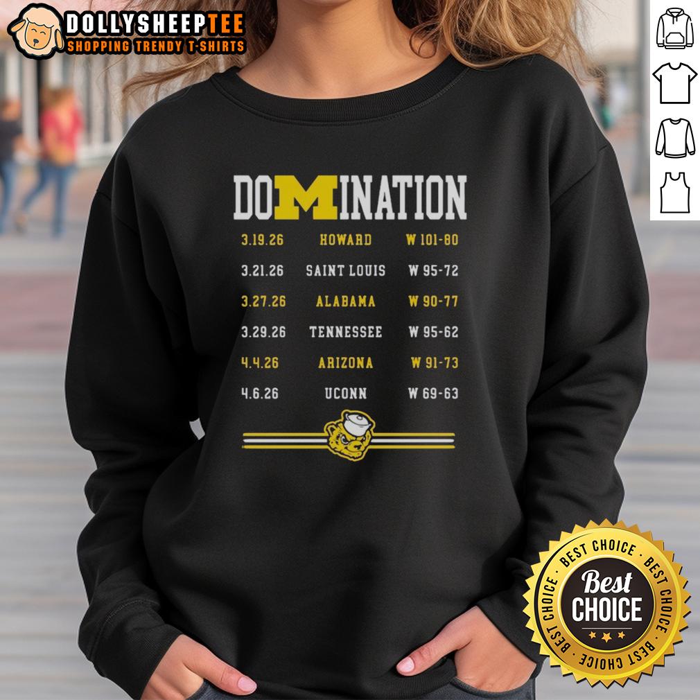 Top Michigan Wolverines Men's Basketball Champions 2025 - 2026 Domiation T-Shirt - Image 5
