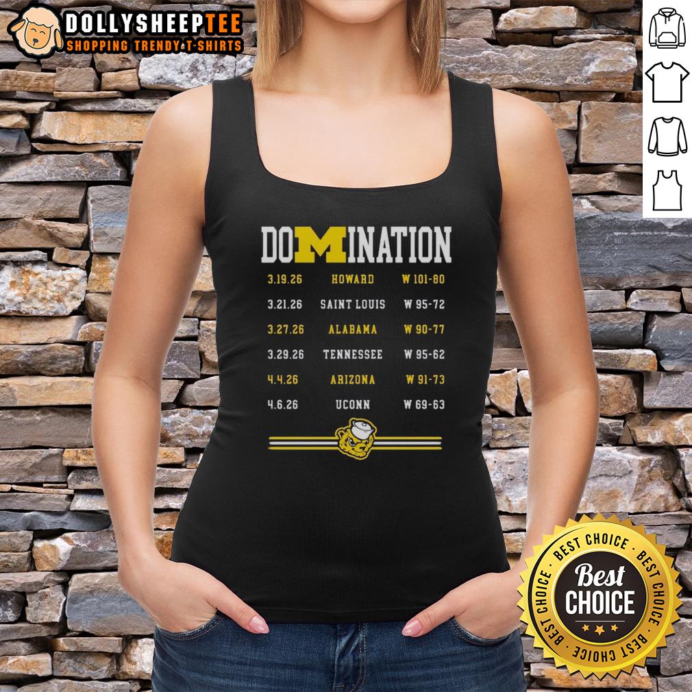 Top Michigan Wolverines Men's Basketball Champions 2025 - 2026 Domiation T-Shirt - Image 4