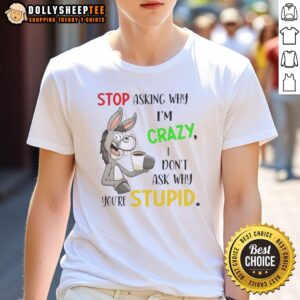 Original Donkey Stop Asking Why I'm Crazy I Don't Ask Why You're Stupid T-Shirt
