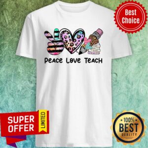 Peace Love Teach Leopard Food Reads Pencil Shirt