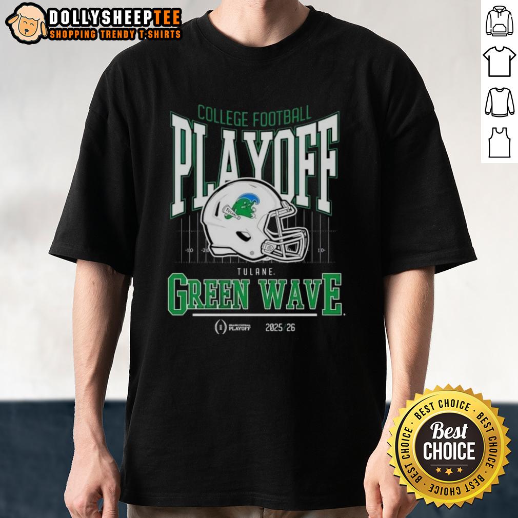 Premium Tulane Green Wave 2025-2026 College Football Playoff Bound Helmet T-Shirt