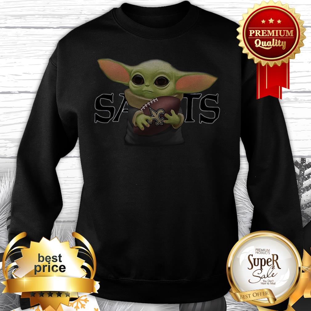 Official Baby Yoda Hug Saints New Orleans Shirt - Image 4