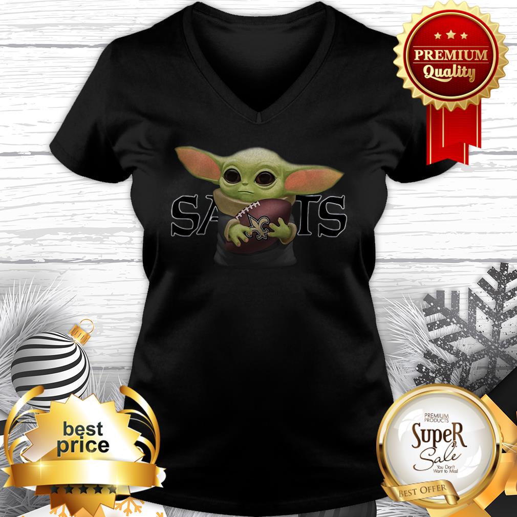 Official Baby Yoda Hug Saints New Orleans Shirt - Image 2