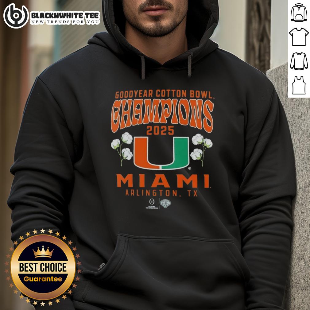 Hot Miami Hurricanes 2025 CFP Goodyear Cotton Bowl Champions Hometown Pride T-Shirt - Image 2