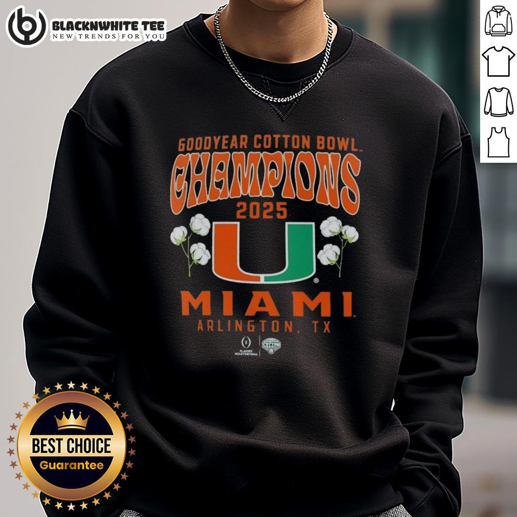 Hot Miami Hurricanes 2025 CFP Goodyear Cotton Bowl Champions Hometown Pride T-Shirt - Image 5