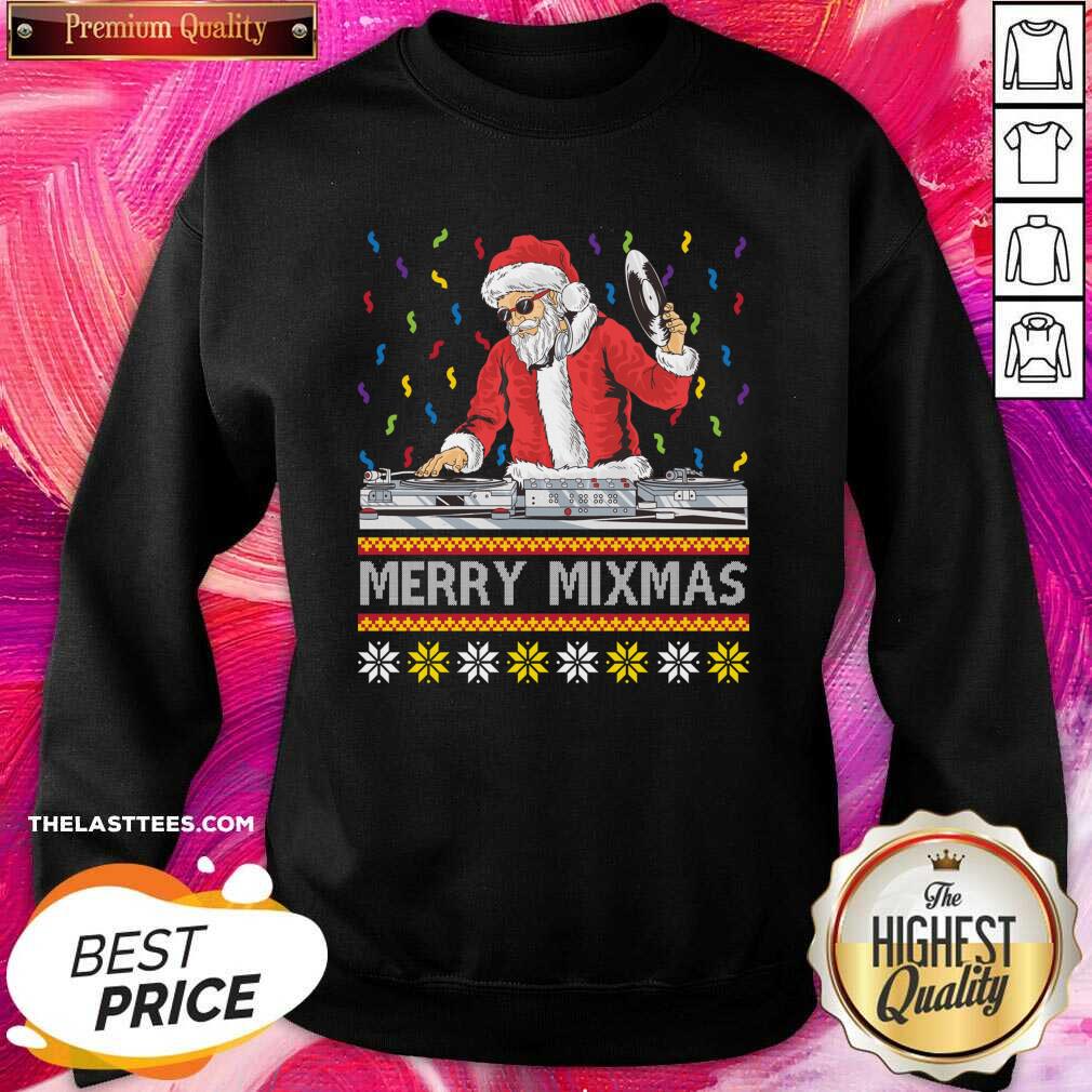 Cute Santa Claus Music Merry Mimas Ugly Christmas Shirt - Image 4