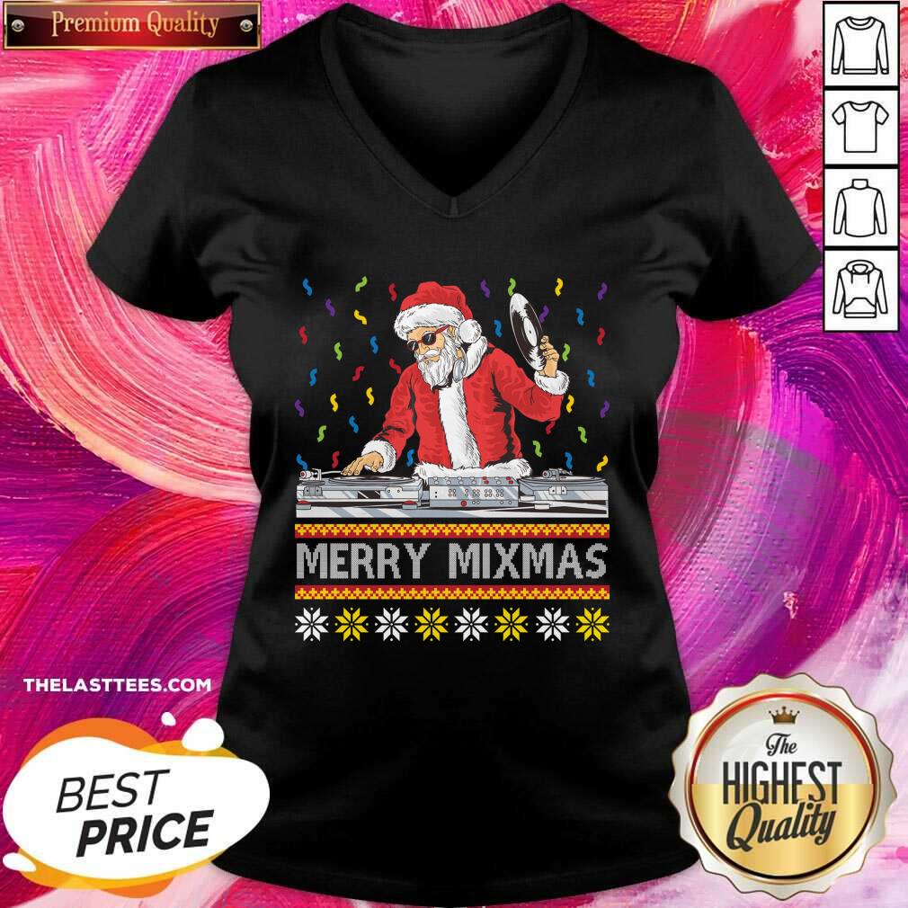 Cute Santa Claus Music Merry Mimas Ugly Christmas Shirt - Image 2