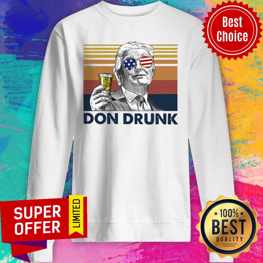 Nice Donald Trump Don Drunk Drink Beer The 4th 4th Of July Vintage Shirt - Image 3