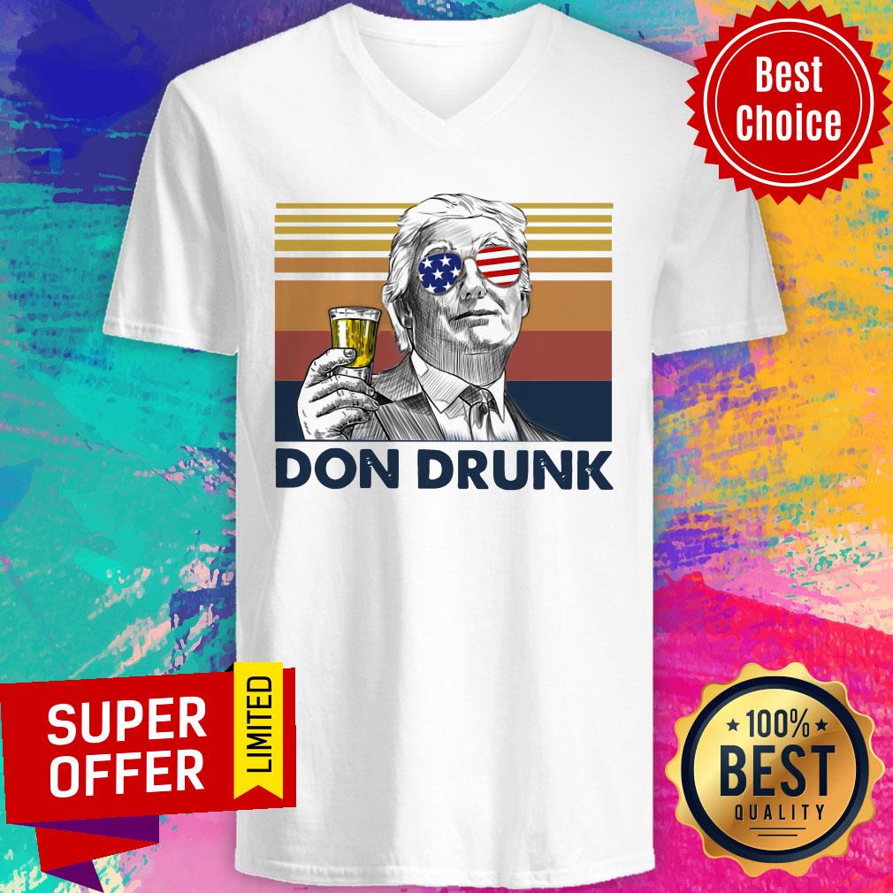 Nice Donald Trump Don Drunk Drink Beer The 4th 4th Of July Vintage Shirt - Image 5