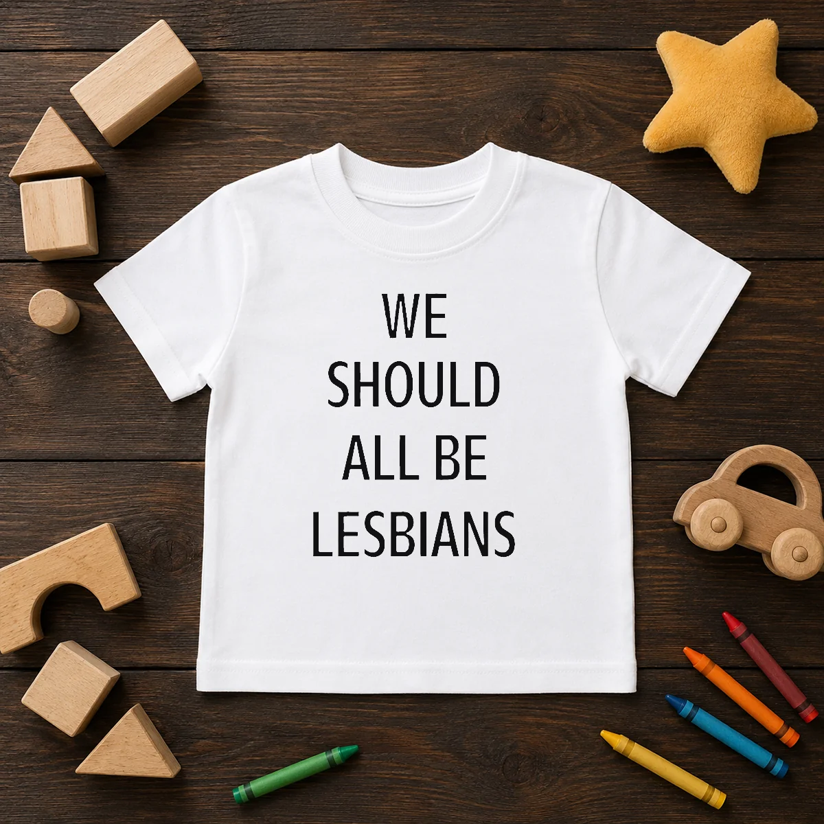 Top We Should All Be Lesbians Quote Shirt - Image 9