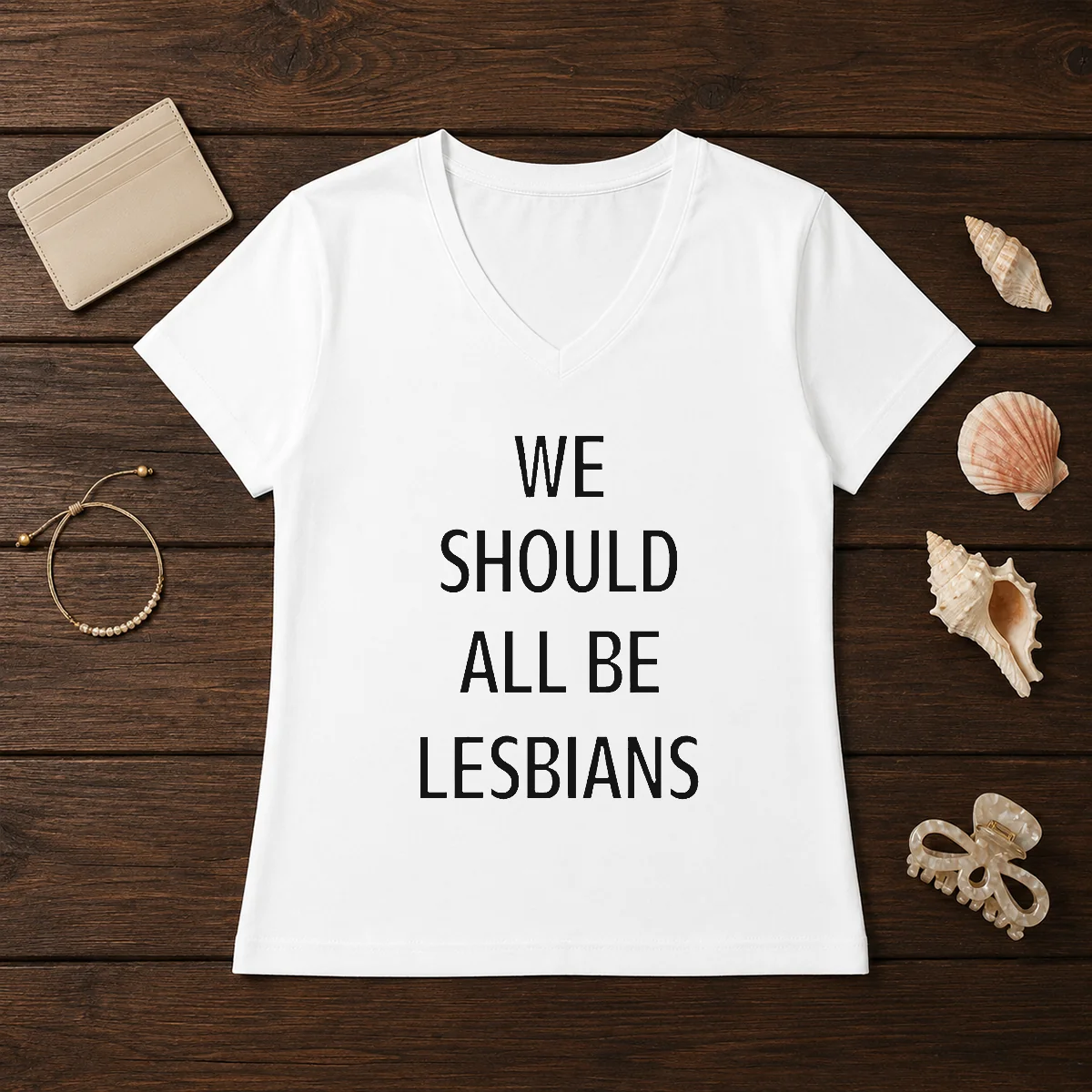Top We Should All Be Lesbians Quote Shirt - Image 2