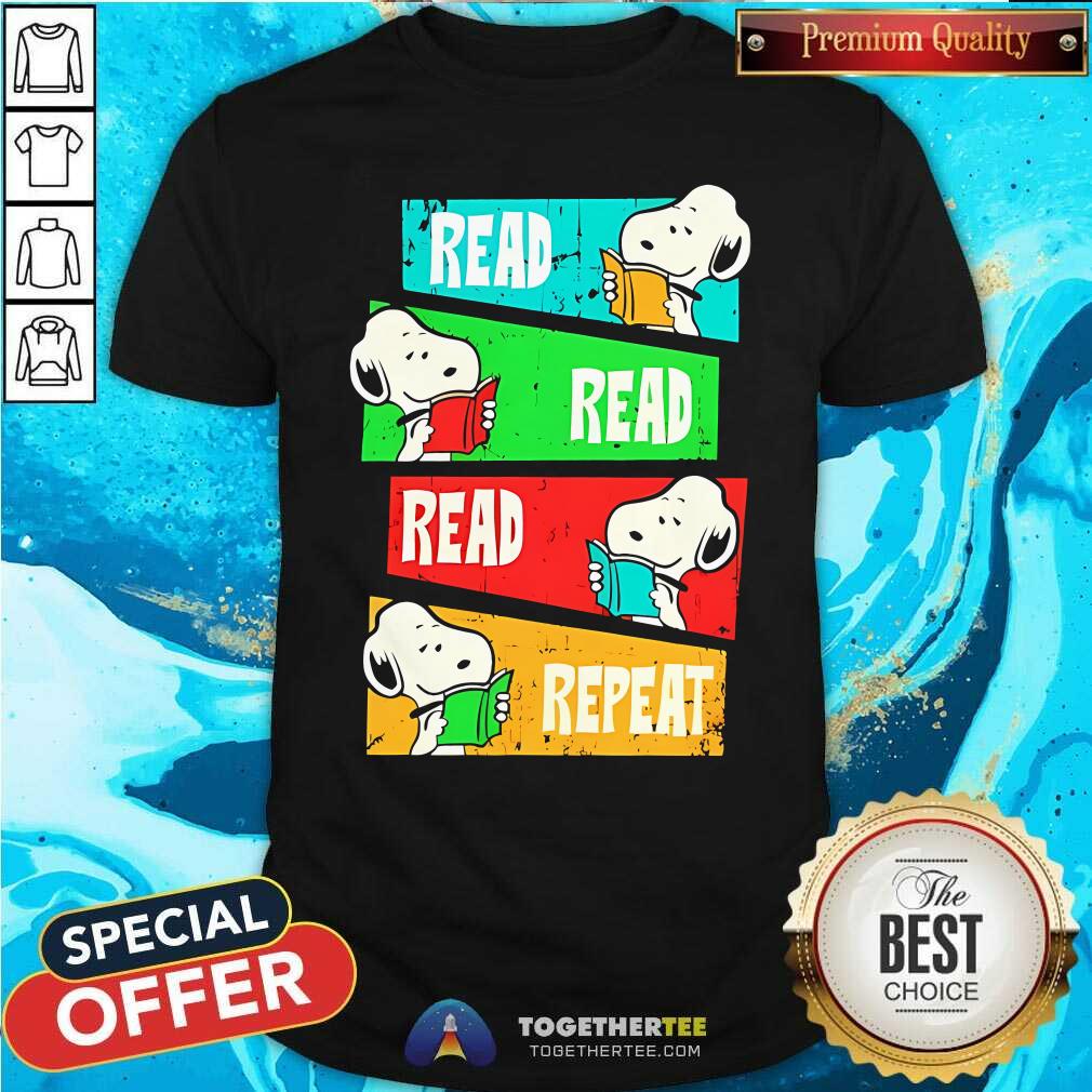 Top Snoopy Read Read Read Repeat T-Shirt