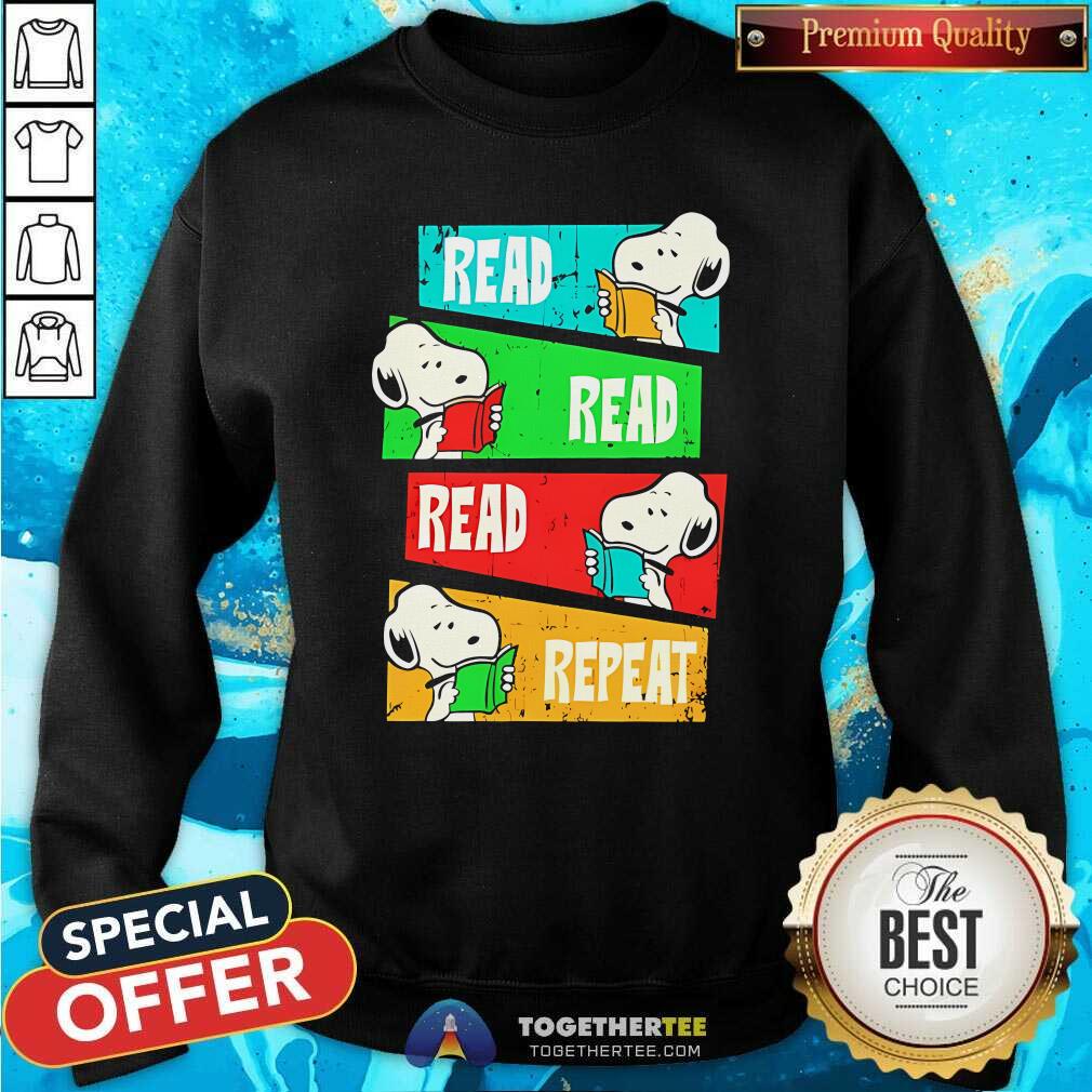Top Snoopy Read Read Read Repeat T-Shirt - Image 4