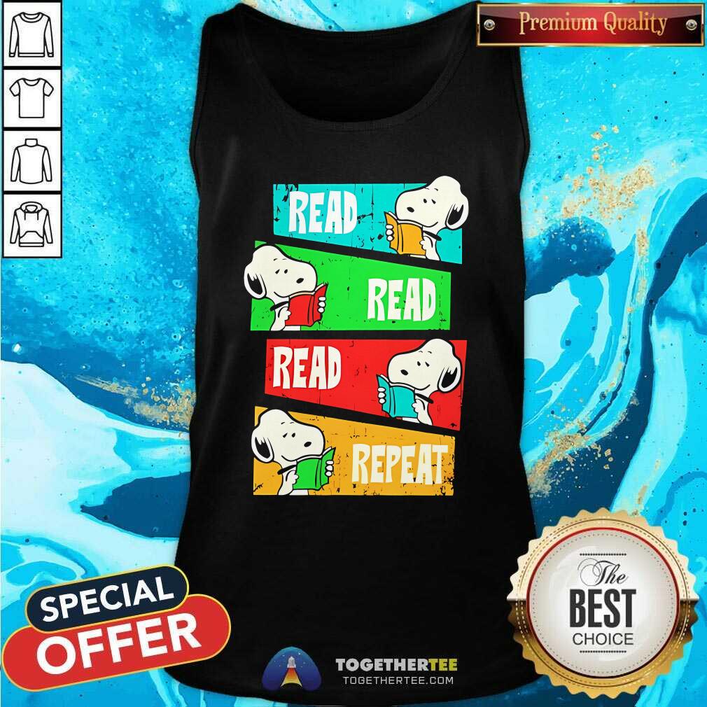 Top Snoopy Read Read Read Repeat T-Shirt - Image 3