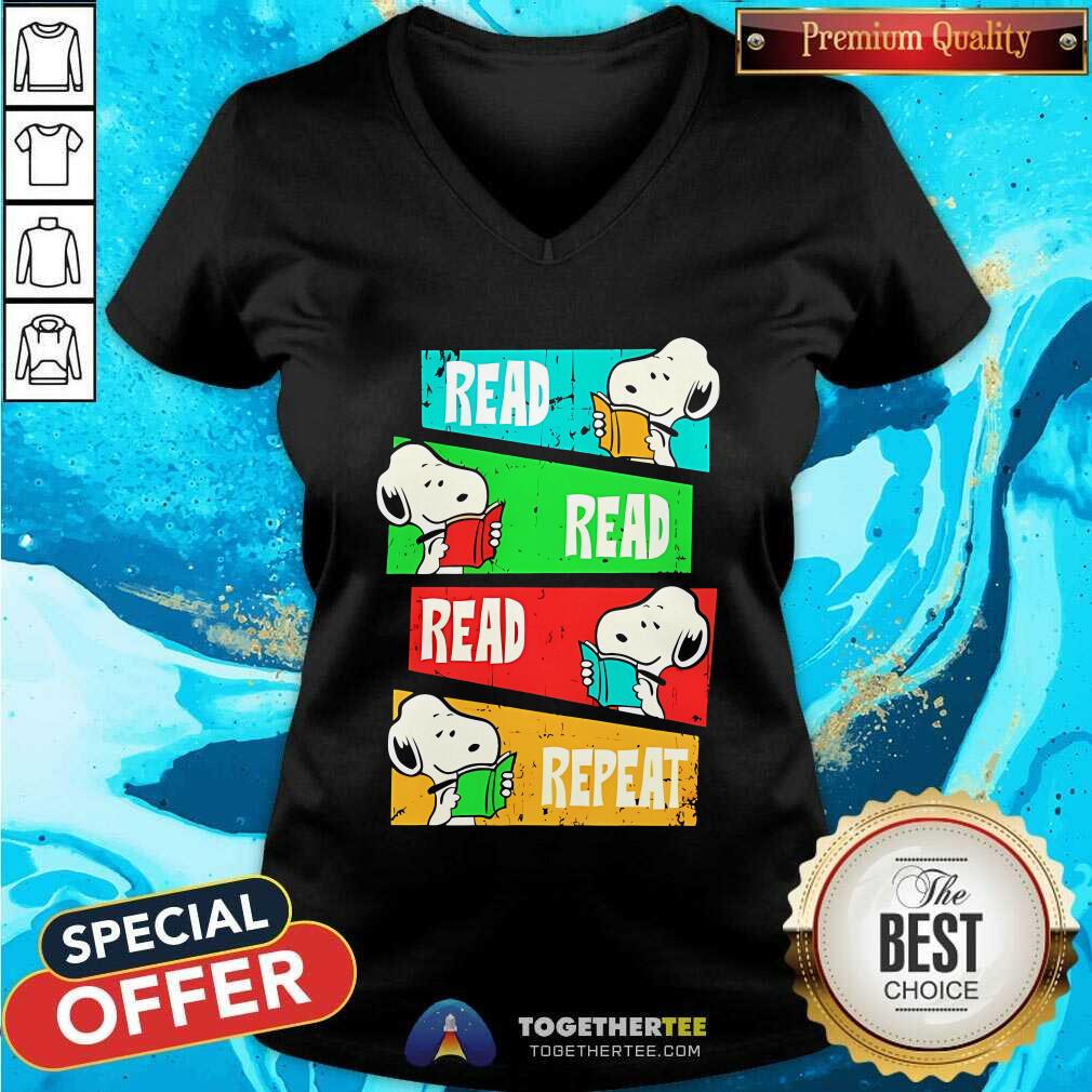 Top Snoopy Read Read Read Repeat T-Shirt - Image 2