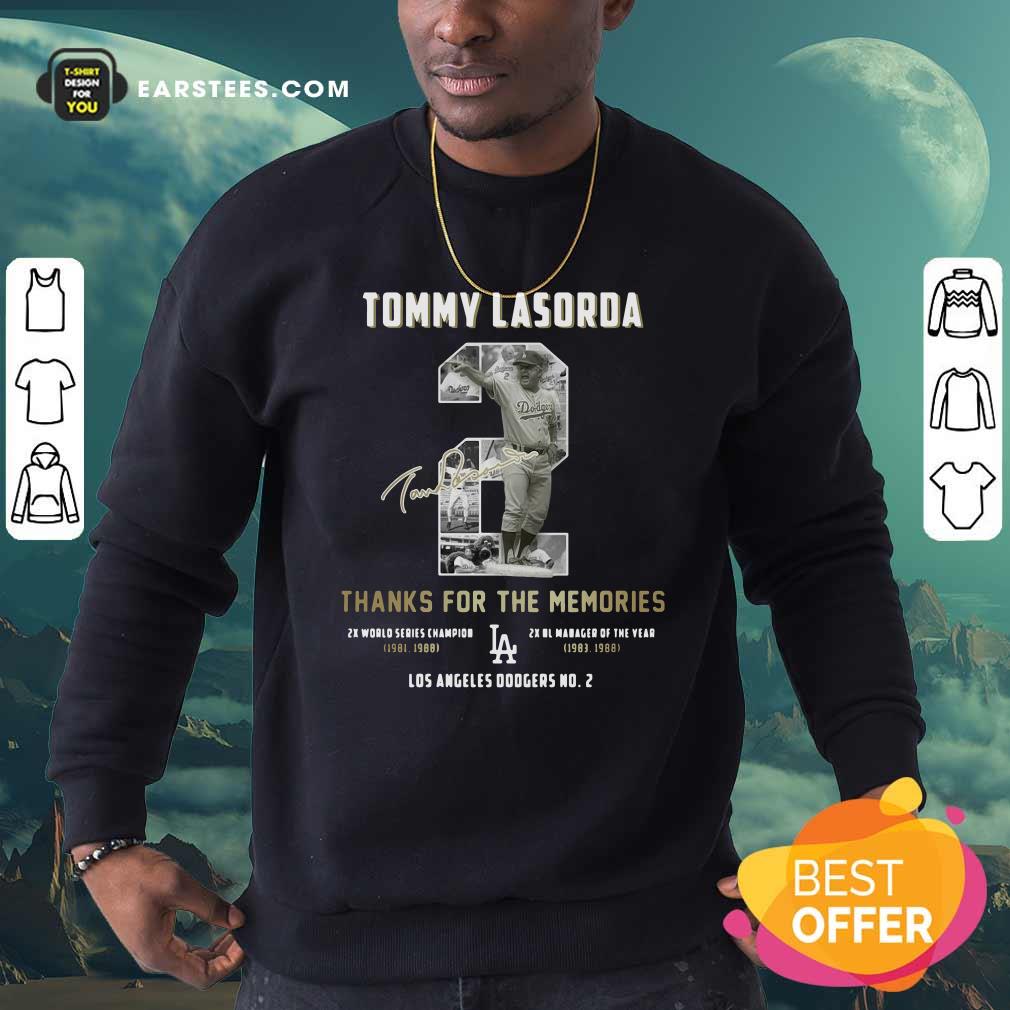 Official Tommy Lasorda 2 Thank You For The Memories Signature Shirt - Image 5